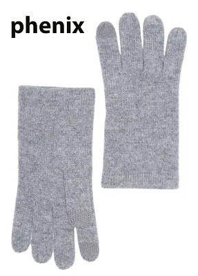 PHENIX NWT $90 100% CASHMERE KNIT GREY GLOVES. ONE SIZE - Image 1 of 4