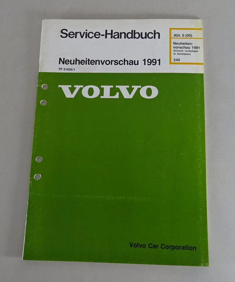 Manuale Di Officina Volvo 240 Novità 1991 - Immagine 1 di 1