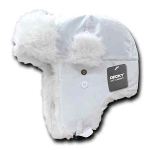 Decky Aviator Soft Faux Fur Ear Flap Hat Cap Winter Ski Trooper Trapper Fur - Picture 1 of 20