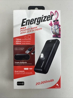 Nuevo Banco de Alimentación Energizer 20000mAh Cargador de Batería Portátil LCD Carga Rápida USB-C Foto 1 de 3