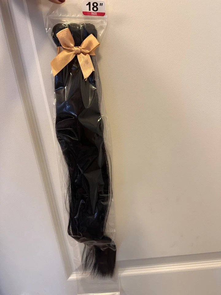 Paquete liso de cabello virgen indio crudo de alta calidad de 18 pulgadas Foto 1 de 1