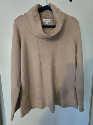 Women's Calvin Klein soft pink cowel neck sweater size XL - Image 1 of 4
