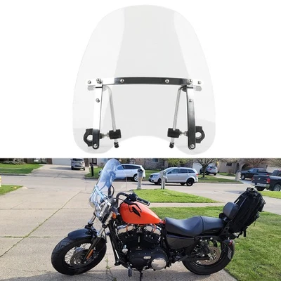 Motorcycle Clear Windshield For Harley Sportster Forty Eight XL1200X 883 19"x17" - Image 1 of 4