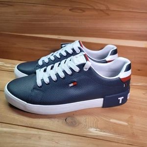 Tommy Hilfiger Shoes Mens 9.5 M Rezz Dark Blue Low Top Sneaker Memory Foam New - Picture 1 of 11