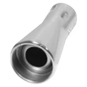 Exhaust Tip 304 SS Round Rolled Edge Angle Cut Weld-On Double-Wall Polished Foto 1 de 2
