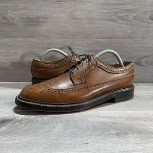 Vintage Florsheim Imperial 97625 V-Stollen braun Leder Budapester Schuhe Herren Größe 8D USA - Bild 1 von 12