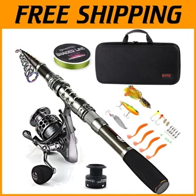 Telescopic Fishing Pole Set with Spinning Reel - Image 1 of 4