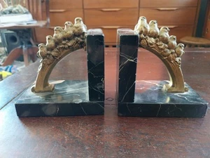SERRE LIVRES ART DECO LOUIS ALBERT CARVIN EN BRONZE OISEAUX BRANCHES NON SIGNE - Imagen 1 de 9