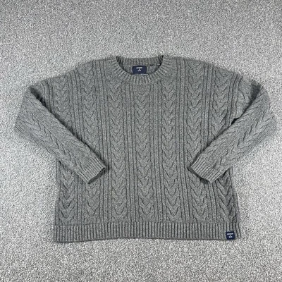 Superdry Grey Ladies Jacob Cable Crew Jumper Size 10 - Image 1 of 4