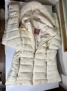 EUC Culture Couture Pre-Loved Womens Small Je Tiame Paris White Soft Hooded Coat - Picture 1 of 24