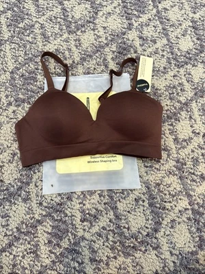 Truekind Supportive Comfort Wireless Shaping Bra Chocolate Size Medium - Image 1 of 4