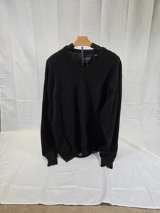 Chaps Ralph Lauren Sweater Men's XL Black Knit Cotton Long Sleeve - Picture 1 of 8