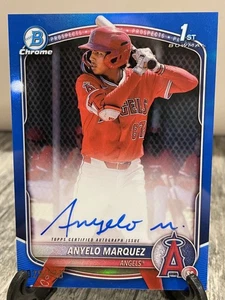 Anyelo Márquez Auto 1st Blue Refractor #025/150 2025 Bowman Chrome CPA-AM Angels - Imagen 1 de 2