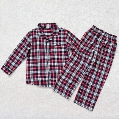 Juego de 2 pijamas abotonados de franela a cuadros Gap para niños (talla 6) Foto 1 de 4