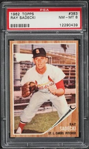 1962 Topps BB Card #383 Ray Sadecki St. Louis Cardinals PSA 8 NM-MT - Picture 1 of 2