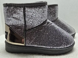 Fashion Jinpin Womens Boots SIZE 8/39 Sparkly Silver/Purple  Slip-On Booties - Picture 1 of 15