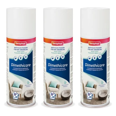 Beaphar Dimethicare Anti-Floh Fogger 3x 200 ml Vernebler Zecken Flöhe Milben - Bild 1 von 4