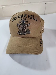 Tan USS Oakhill LSD 51 The Corps US Navy Baseball Cap Hat One Size - Picture 1 of 9