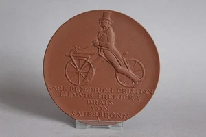 Meissen Medaille Freiherr Drais von Sauerbronn Böttger Steinzeug D 10 cm - Picture 1 of 2