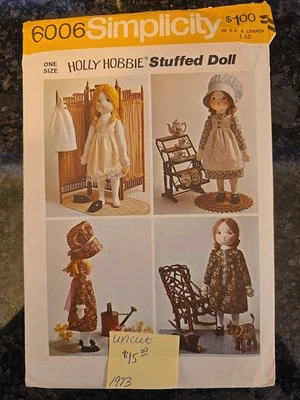 Vintage Holly Hobbie Stuffed Doll Simplicity Pattern 6006 1973 Uncut  - Image 1 of 2
