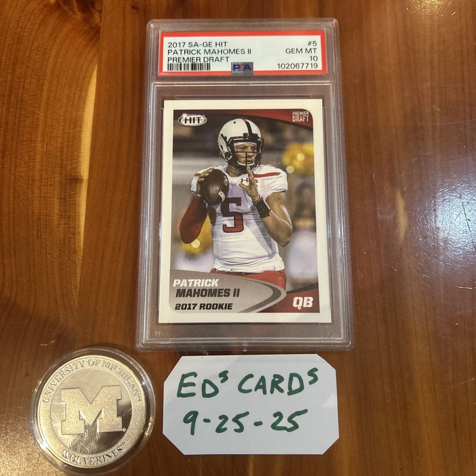 2017 Sage Hit Patrick Mahomes II #5 (RC) Psa 10 Rookie Card - Image 1 of 1
