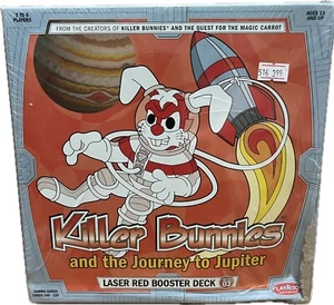 Killer Bunnies Journey to Jupiter Game Expansion Laser Red Crushed Box - NEW - Picture 1 of 2