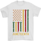 Juneteenth Black Lives Matter USA Flag Mens T-Shirt 100% Cotton