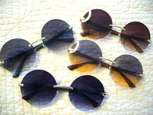 Gafas de sol Ozzy Osbourne más grandes 2 1/4" sin montura clásicas redondas estilo tonos O27661 - Imagen 1 de 12