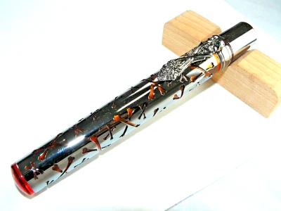 Caneta-tinteiro Stipula Davinci Capless laranja Caraibi 14k média nova na caixa #05/10 feita - Imagem 1 de 4