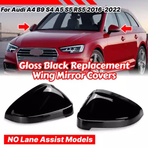 2X Tapas de espejo negro Carcasa de espejo para Audi A4 B9 8W S4 A5 F5 S5 2016-2024 - Imagen 1 de 19