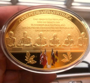 Sammelmedaille Münze 25 Jahre Deutsche Wiedervereinigung OVAL 110 gr. - Bild 1 von 2