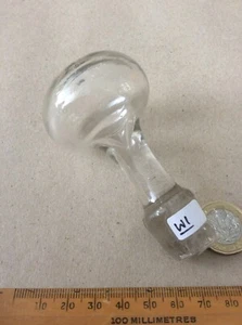 W1. ANTIKER HOHLGEBLASENER GLAS KLAR KARAFFE STOPFENu - Bild 1 von 8