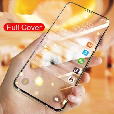 9H Tempered Glass For iPhone 13 11 12 Pro Max X XR 7 Full Cover Screen Protector - Image 1 of 4