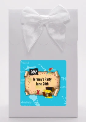 Mapa del Tesoro Pirata - Bolsas de regalos personalizadas para fiesta de cumpleaños - Juego de 12 Foto 1 de 4