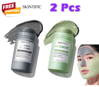 Set SKINTIFIC Mugwort Acne Clay Mask  + Alaska Volcano Deep Pore Cleansing Mask - Image 1 of 4