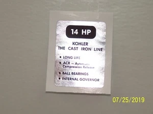 Kohler K-321 14 HP Engine Decal !!! - Picture 1 of 1