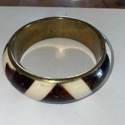 Brazalete MUJER Vintage Diseño Tribal Hueso FORRADO EN PIEDRA (drw) Foto 1 de 4