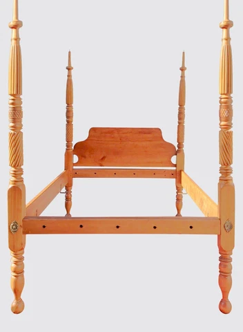 18TH CENTURY CHERRY CARVED CANOPY FOUR POSTER FULL SIZE ANTIQUE TESTER BED Cover