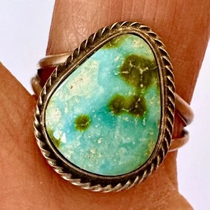 Navajo Sonora Türkis Ring Gr. 7 Birnenform signiert Cooke Sterling - Bild 1 von 6