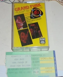 GRAND FUNK RAILROAD GFR Live Concert Tape Ticket Promo Guitar Pick Mark Farmer - Picture 1 of 5