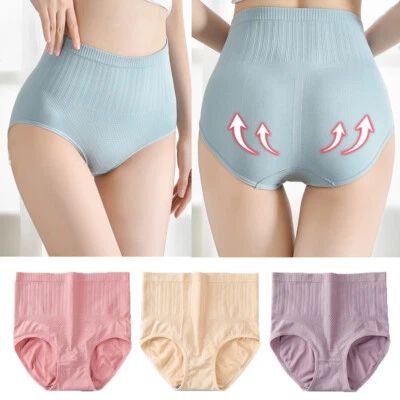 Ladies Cotton Control Tummy Panties Leak Proof Briefs Underwear High Waist Pants