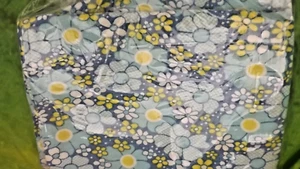Paar Kissenbezüge 70er Jahre blau Blumenmuster - Bild 1 von 1