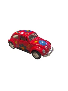 Pull Back Racer 1967 Volkswagen Beetle Hippy Flowers Peace Love Doors Open 1/32 - Picture 1 of 9
