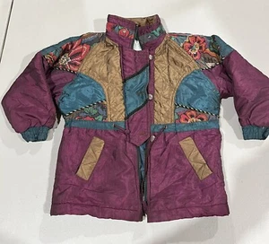 Girls 90s Patchwork, Floral Windbreaker Jacket Vintage - Picture 1 of 21