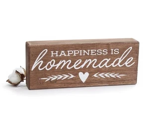 Wooden Box Sign Shelf Sitter Happiness is Homemade Heart Wall Shelf Home Decor - Picture 1 of 1