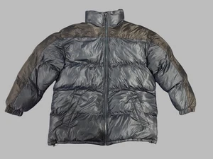 St. Heliers Puffer Jacket Mens XL Black Dark Blue Quilted Full Zip Fleece Lined - Picture 1 of 6