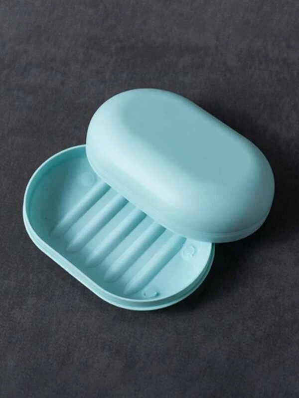 1pc Soap Box Dish Container Travel Soap Holder with Lid Sealed Soap Box