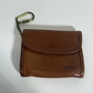 De colección Coach Carmel Cuero Marrón Tostado Multifunción Cartera Llavero Y2K - Imagen 1 de 8
