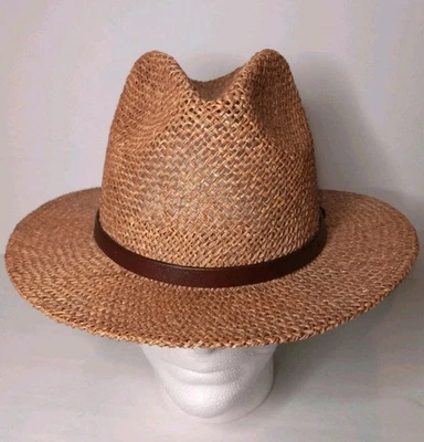 Sombrero de albañil de paja para hombre - Country Gentleman correa de cuero trenzado de polietileno y Toyo Foto 1 de 4