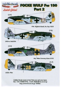 Lifelike 48-019 Focke-Wulf Fw-190 part 2 1/48 scale decals - Picture 1 of 1